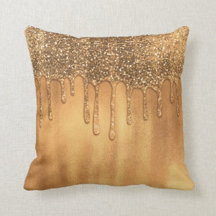 Triefend in Gold Honig Glitter Schöne Tropfen Kissen
