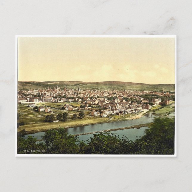 Trier (Bäume), Moselle, Tal, Deutschland, selten P Postkarte (Vorderseite)