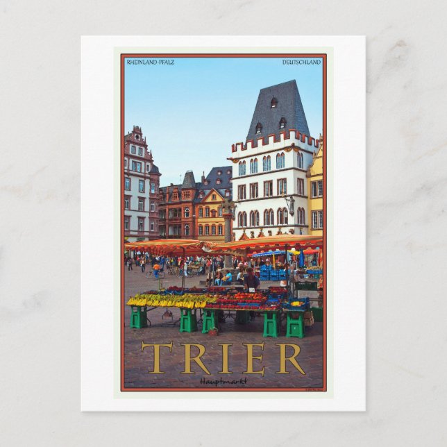 Trier - Hauptmarkt Postkarte (Vorderseite)