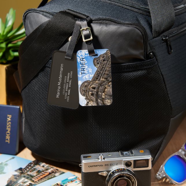 Trier Porta Nigra Rheinland Pfalz Deutschland Gepäckanhänger (Vorderseite & Rückseite)