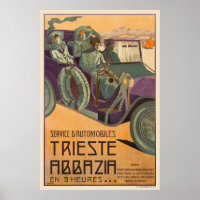 Trieste Abbazia Italien Vintage Poster 1911