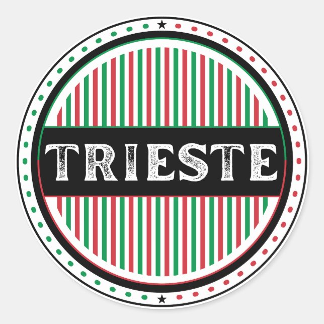 Trieste City Pride Emblem – Italian Identity Runder Aufkleber (Vorderseite)