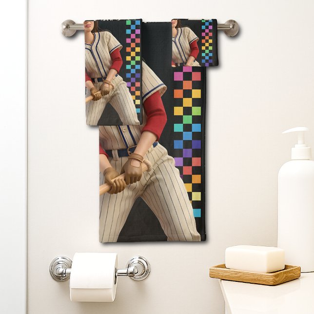 Triff Den Verfluchten Ball Lustige Baseball-Mutter Badhandtuch Set (Von Creator hochgeladen)