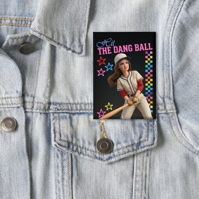 Triff Den Verfluchten Ball Lustige Baseball-Mutter Button (Von Creator hochgeladen)