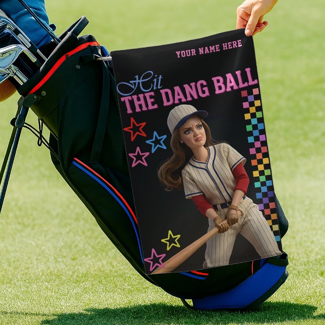 Triff Den Verfluchten Ball Lustige Baseball-Mutter Golfhandtuch (Von Creator hochgeladen)