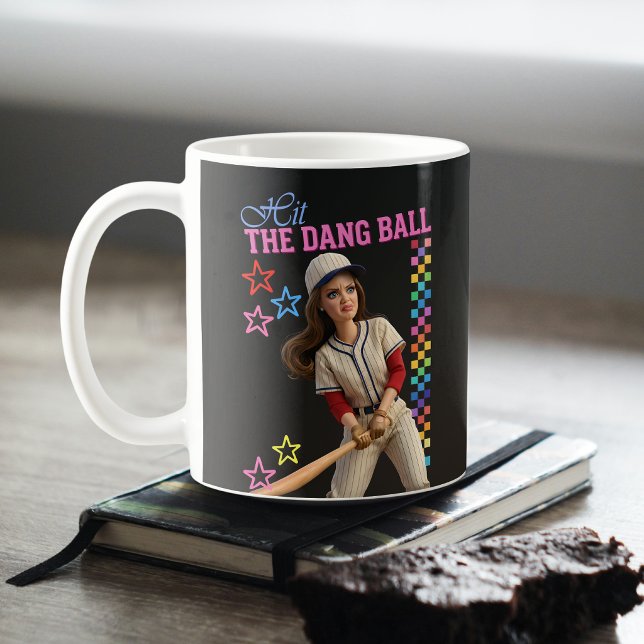 Triff Den Verfluchten Ball Lustige Baseball-Mutter Kaffeetasse (Von Creator hochgeladen)