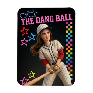 Triff Den Verfluchten Ball Lustige Baseball-Mutter Magnet