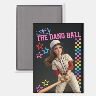 Triff Den Verfluchten Ball Lustige Baseball-Mutter Magnet