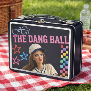 Triff Den Verfluchten Ball Lustige Baseball-Mutter Metall Brotdose