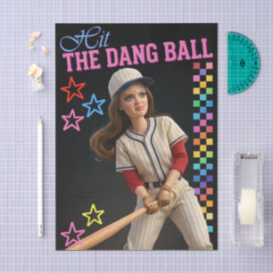 Triff Den Verfluchten Ball Lustige Baseball-Mutter Seidenpapier