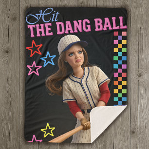 Triff Den Verfluchten Ball Lustige Baseball-Mutter Sherpadecke