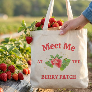Triff mich am Erdbeerfleck Erdbeertasche Tragetasche