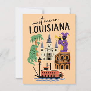 Triff mich in Louisiana New Orleans Jazz Bayou Postkarte
