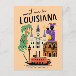 Triff mich in Louisiana New Orleans Jazz Bayou Postkarte