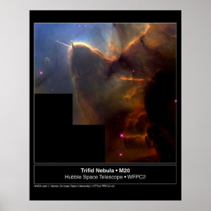 Trifid-Nebel M20 Hubble-Teleskop-Foto Poster