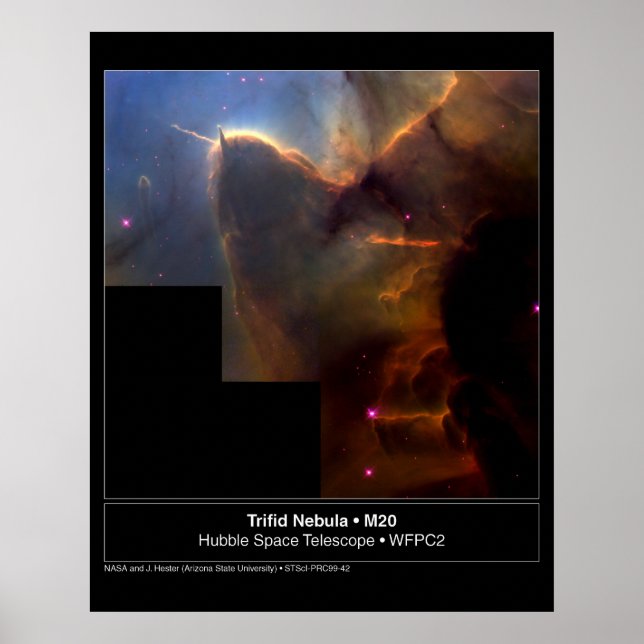 Trifid-Nebel M20 Hubble-Teleskop-Foto Poster (Vorne)