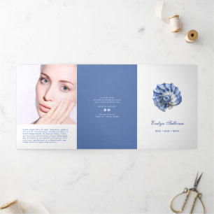 Trifold-Broschüre für Blue Seashell-Logos Dreifach Gefaltete Karte