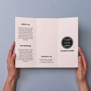 Trifold-Broschüre für die Logos von Rosa-Unternehm