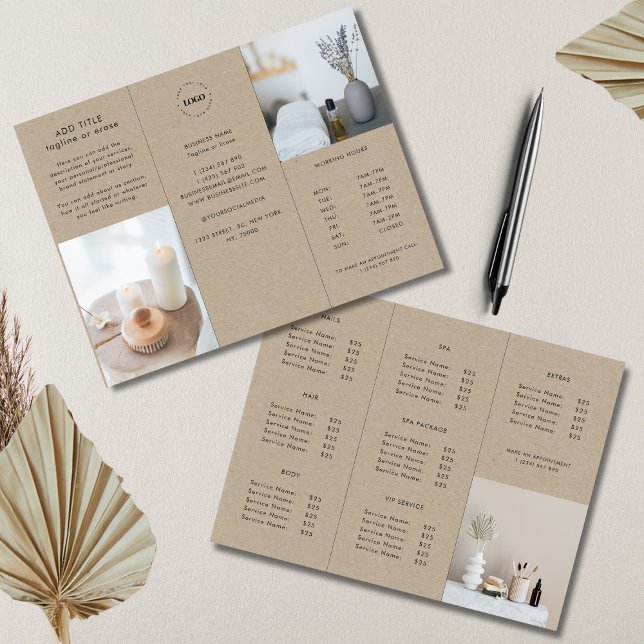 Trifold Broschüre für Earthy Kraft Look Logos (Von Creator hochgeladen)