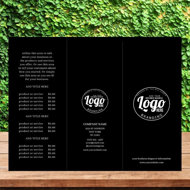 Trifold-Broschüre für Schwarzweiß-Logos (business brochure)
