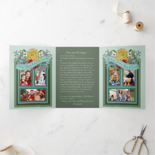 Trifold U-Boot "Meas and Greetings" Foto-Karte Dreifach Gefaltete Urlaubskarte