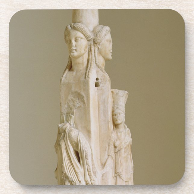 Triform Herm von Hecate, Marmorskulptur, Getränkeuntersetzer (Vorderseite)