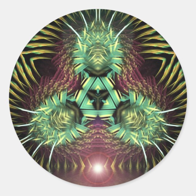 Trifraktali-Sticker Runder Aufkleber (Vorderseite)