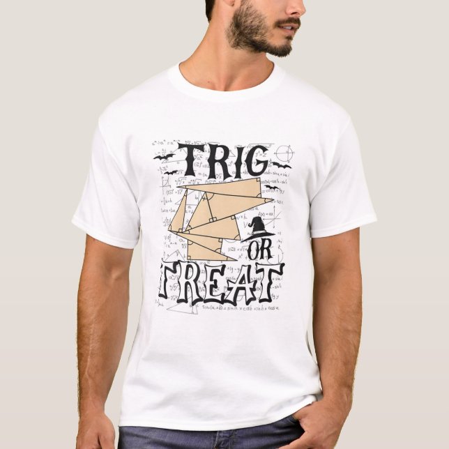 Trig oder Leckerei Funny Mathe Lehrer Halloween T-Shirt (Vorderseite)