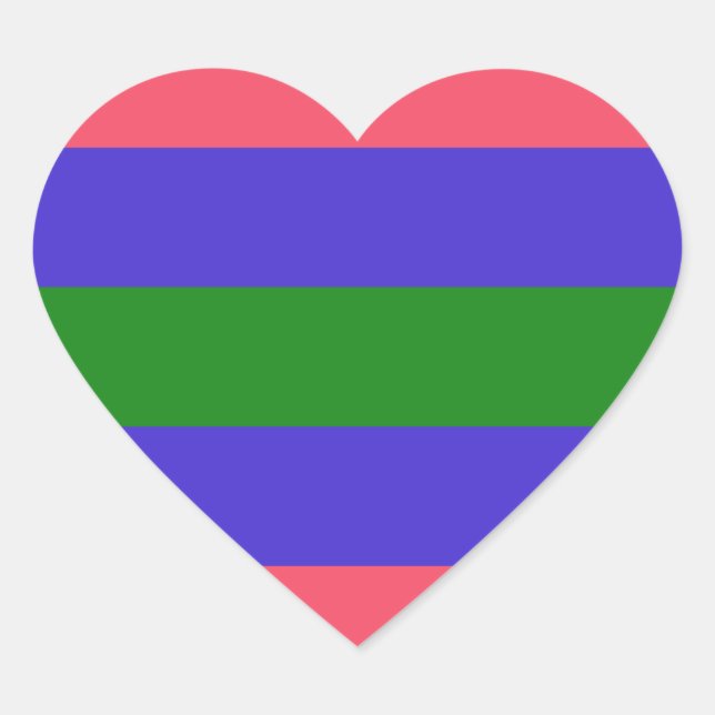 Trigender Pride Herz-Aufkleber (Vorderseite)