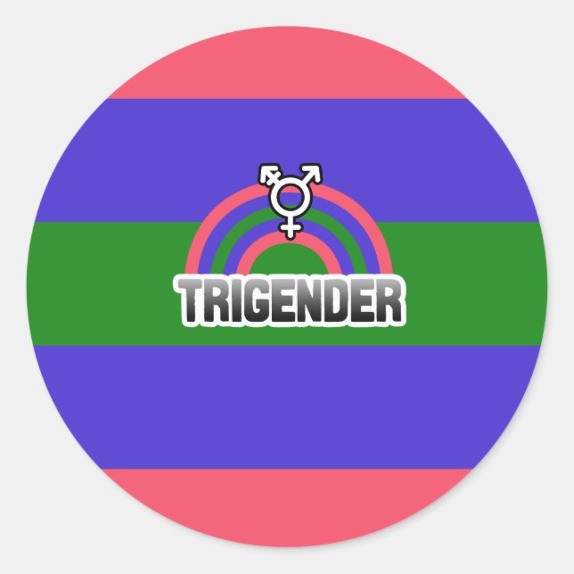 TRIGENDER RAINBOW AUFKLEBER (Vorderseite)