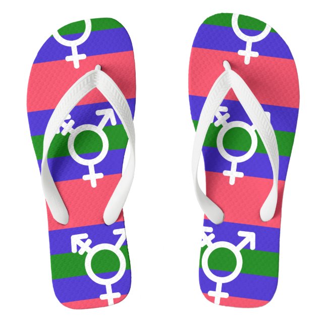 Trigender Stolz Flip Flops (Fußbett)