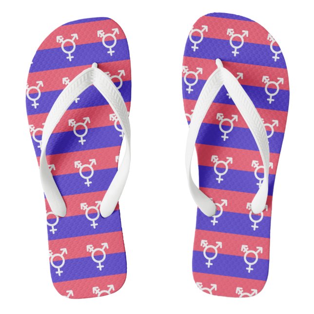 Trigender Stolz Flip Flops (Fußbett)