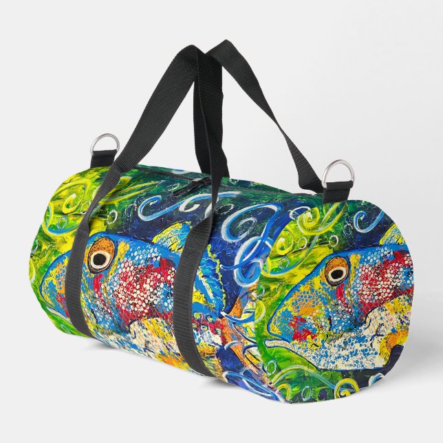 Trigger Fisch Print Cut Sew Bag Duffle Bag (Linke Seite)
