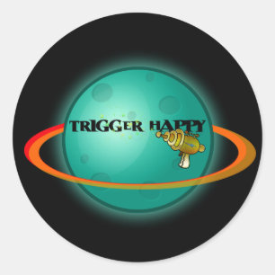 Trigger Happy Runder Aufkleber
