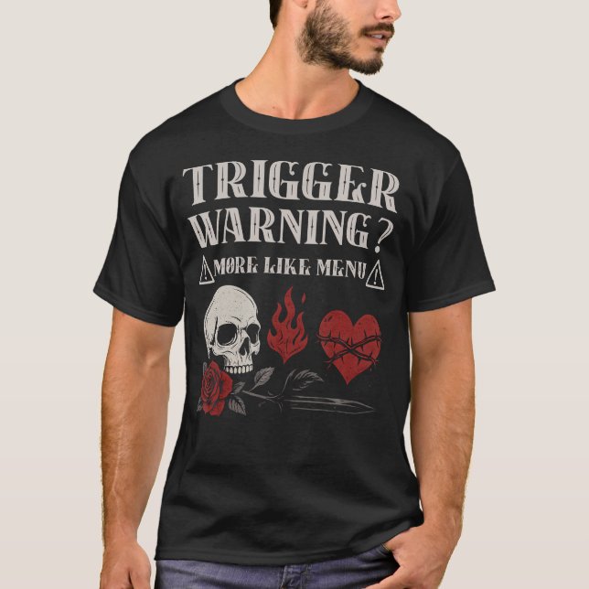 Trigger Warning Dark Romance Reader Spicy Bookish  T-Shirt (Vorderseite)
