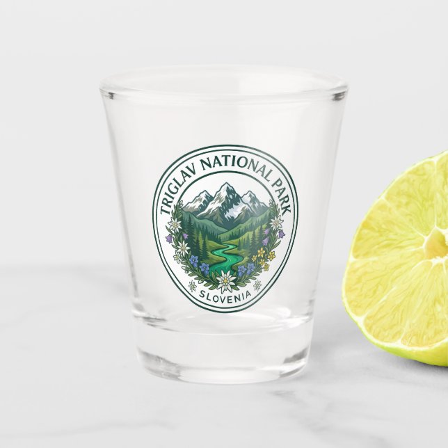 Triglav-Nationalpark Slowenien Schnapsglas (Vorderseite)