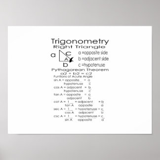 Trigonometrie-Poster Poster