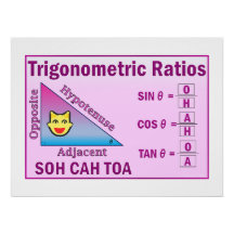 Trigonometrie SOH CAH TOA Klasse Pink Poster