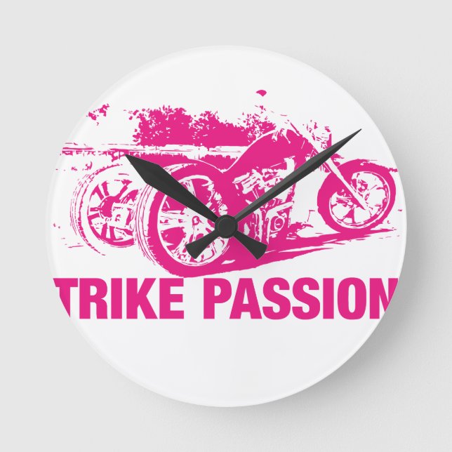 Trike Leidenschaft Runde Wanduhr (Vorderseite)
