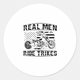 Trike Men   Trikes Triker Motorcycle Gift Idea Runder Aufkleber