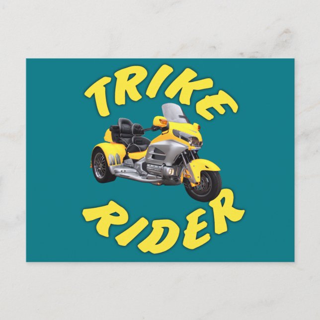 Trike Reiter im Gelb Postkarte (Vorderseite)