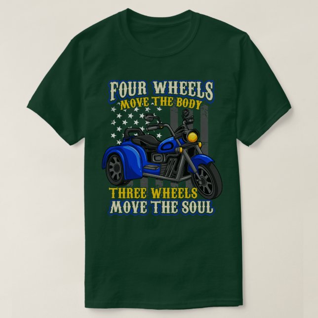 Trike Three Wheels Motorradfahrer T-Shirt (Design vorne)