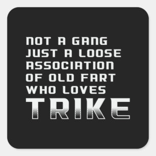 Triker Motorrad Trikers Motorrad Funny Retro Quadratischer Aufkleber