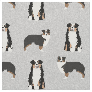 Trikolorierter Aussie-Hund grau Stoff