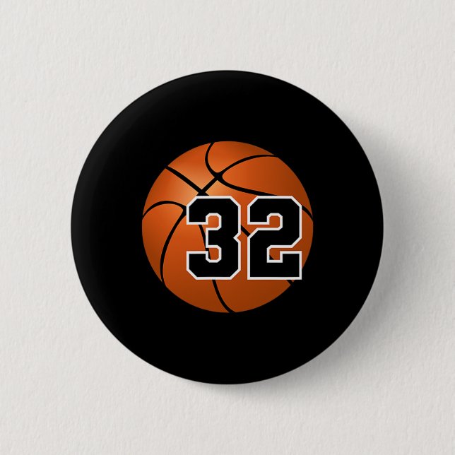 Trikot Sketll Glücks Lieblingszahl #32  Button (Vorderseite)