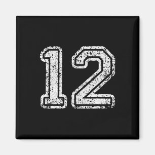 Trikotnummer 12 Zwölf Fußballnummer Sportgeschenk Magnet
