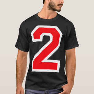 Trikotnummer #2 Zwei athletischer Stil Sportler T-Shirt
