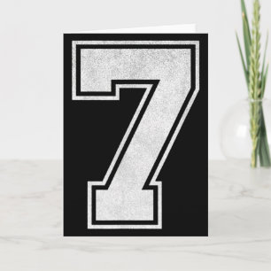 Trikotnummer 7 Grunge Fan Team Spieler Geburtstag Karte