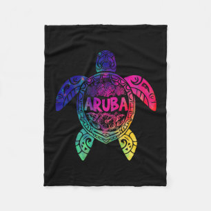 Tril Aru Tie Dye Meeresschildkröte Aru Strand Urla Fleecedecke