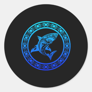 Tril Shark Vintage Retro Urlaub Runder Aufkleber